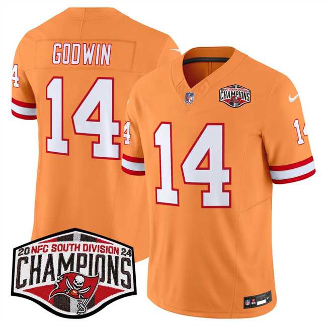 Men%27s Tampa Bay Buccaneers #14 Chris Godwin Orange F.U.S.E. 2024 NFC South Champions Limited Stitched Jersey->tampa bay buccaneers->NFL Jersey